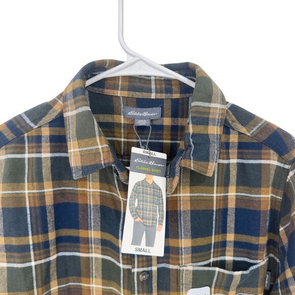 Eddie Bauer Mens Small Plaid Flannel Shirt Long Sleeve Button-Down Casual Wear - Picture 11 of 12